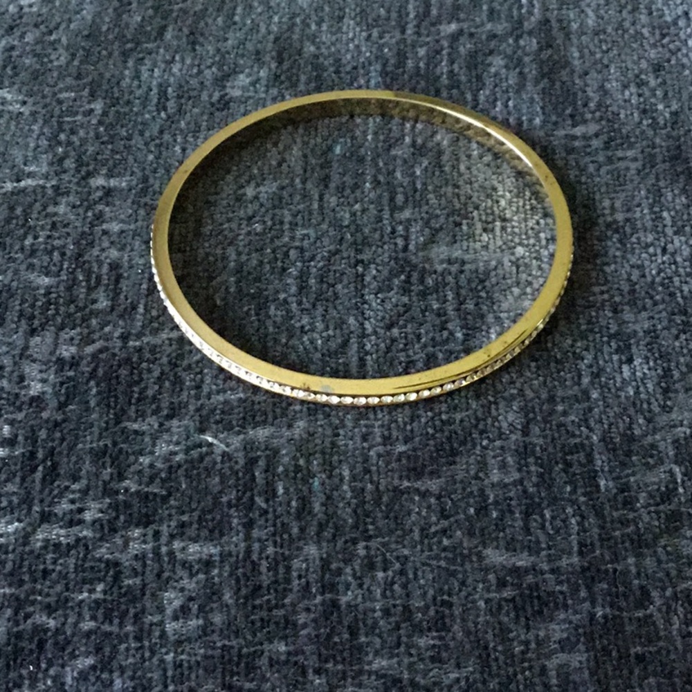 CZ gold tone bangle